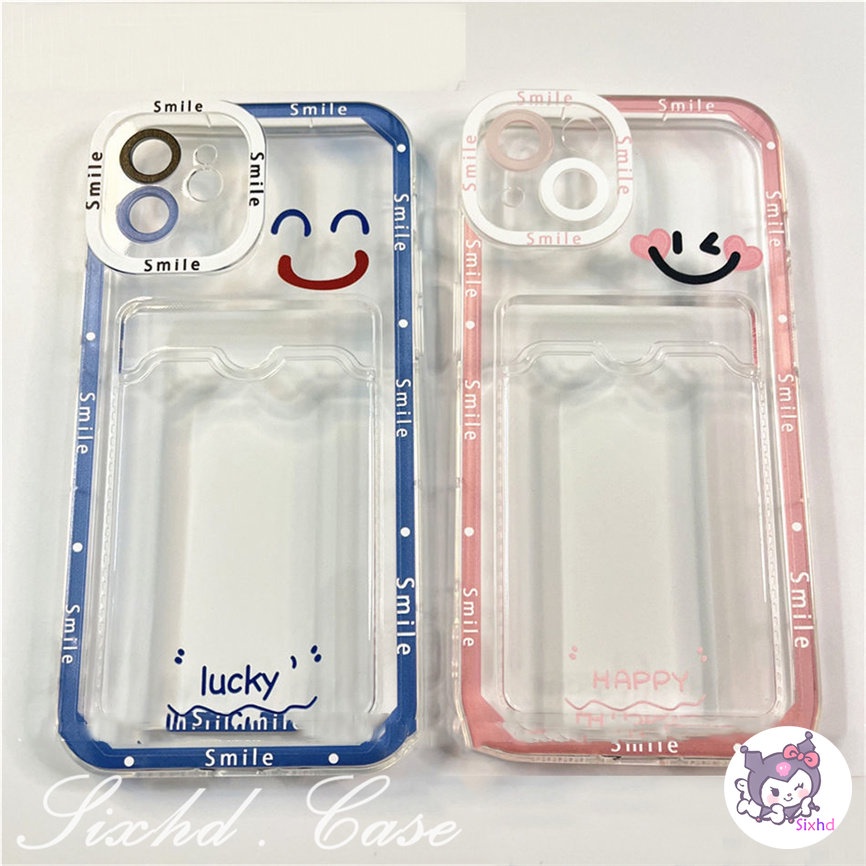 Redmi Note 12 11s 10s 11 10 9 8 12Pro Redmi 12C 10C 10A 10 9C A1 A1+ 9T 9A 9 Xiaomi 12 Lite 11 Lite 11T Pro Poco C40 M3 X5 X3Pro NFC Card Holder Case Ins Smiley Face Couple Stripe Phone Cover