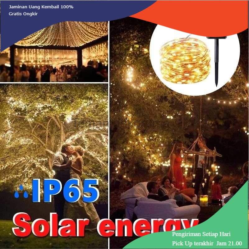 TD - LMP OKAL Lampu Hias Tumblr String Lights Solar Power 300 LED 32 Meter - OKLED12