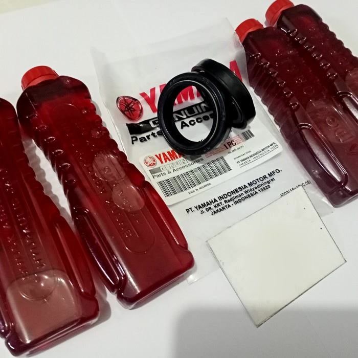 SEAL SHOCK DEPAN+4PCS OLI SHOCK Yamaha Byson Karburator, Byson fi (COD)
