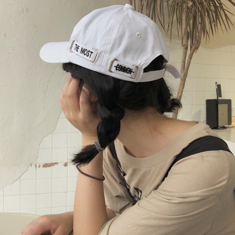 Topi Baseball Huruf Atas Lembut Kasual Versi Korea Simple