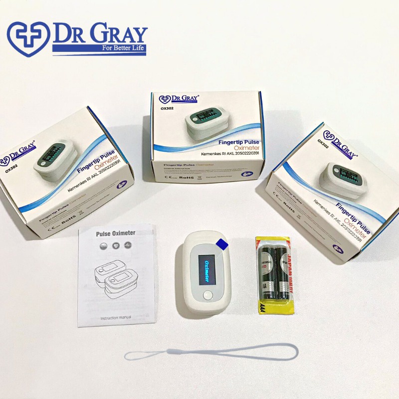 Alat Ukur Kadar Oksigen SpO2 OX302 DR.GRAY Pulse Oximeter Finger Clip