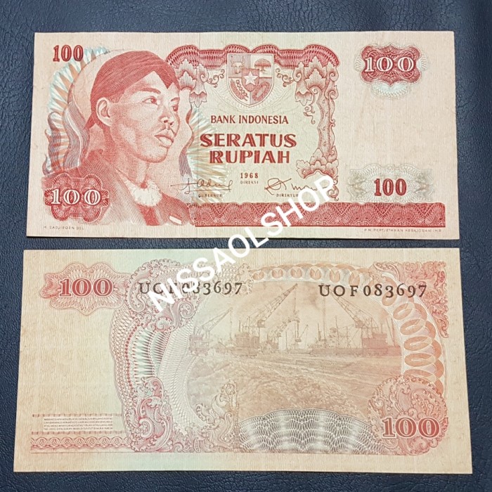 UANG KUNO 100 RUPIAH JENDRAL SUDIRMAN TH 1968.BEKAS BAGUS .ORGINAL BI.