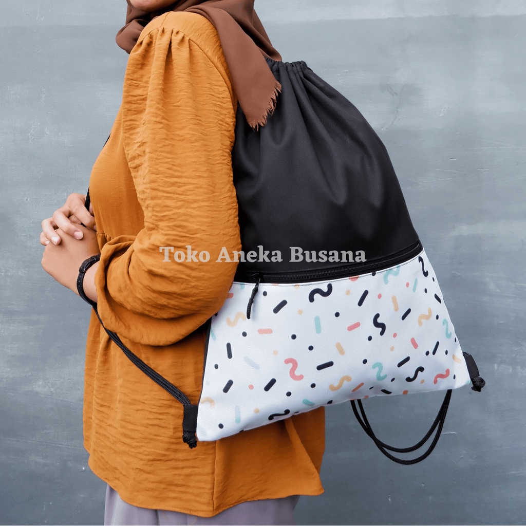 Tas Serut Wanita String Bag Tas Travel Drawstring Bag Tas Ransel Serut Wanita MTS0021