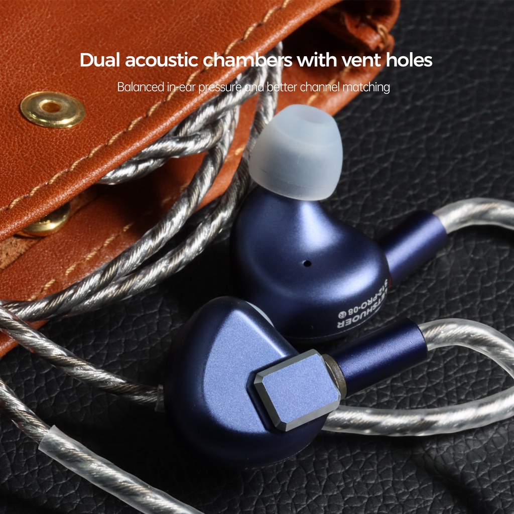 Letshuoer S12 PRO Planar Driver IEM Hi-Fi Earphone Kabel Tembaga Monocrystalline Lapis Perak Dengan 2.5/3.5/4.4mm plug