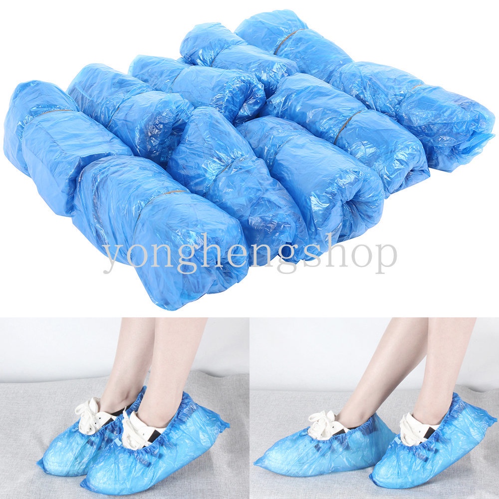 100pcs / set Cover Sepatu Unisex Dewasa Sekali Pakai Anti Air / Debu Untuk Indoor / Outdoor