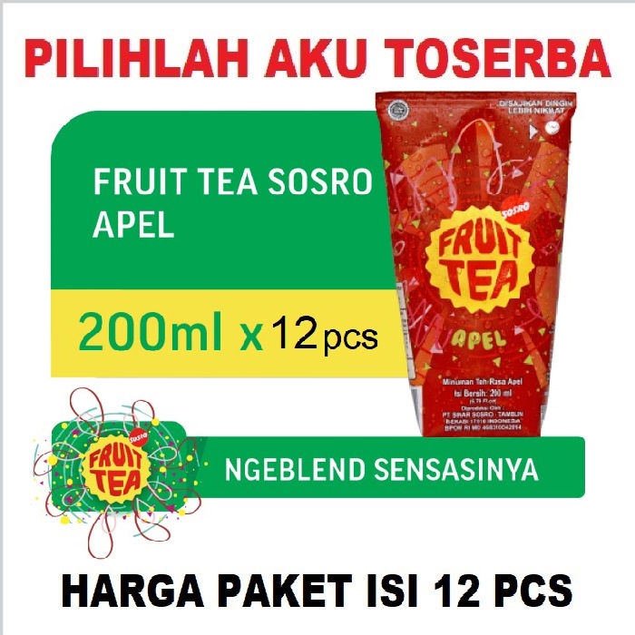 Fruit Tea Sosro APEL Genggam 200 ml - ( HARGA 12 pcs )