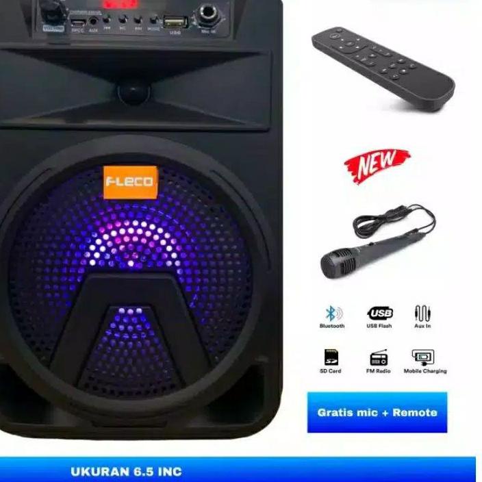 ✩ Speaker Bluetooth Fleco F3362/FL611/FL612 Microphone Karaoke/Salon Aktif Wireless Subwoofer 6,5Inc