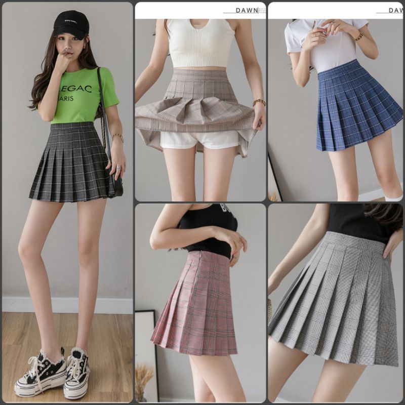 GirlWish Korean Pleated Skirt / Korean Mini Skirt / Rok Mini Korea / Rok Lipit