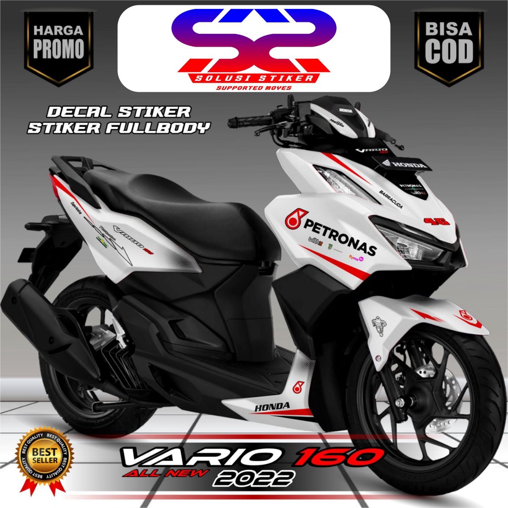 COD Stiker  Decal Stiker Vario 160 Motiff/Petronas Putih full body