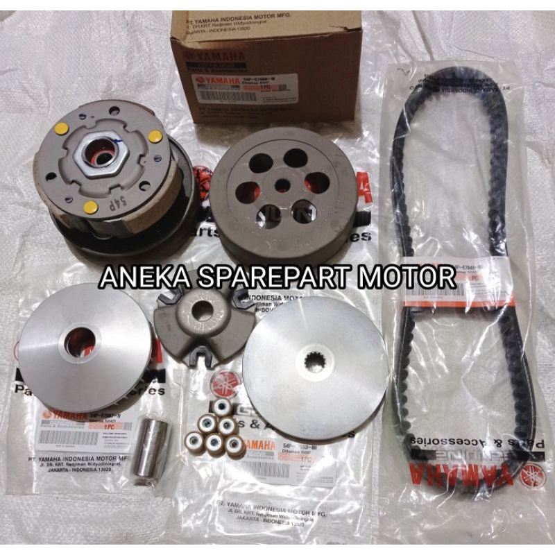 PAKET LENGKAP PULLY ASSY CVT MIO J MIO GT SOUL GT 115 X RIDE FINO F1 115 KODE PART 54P