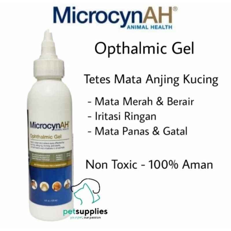 Tetes Mata Anjing Kucing Microcynah OPTHALMIC GEL Untuk Mata Merah Iritasi Ringan Panas Gatal