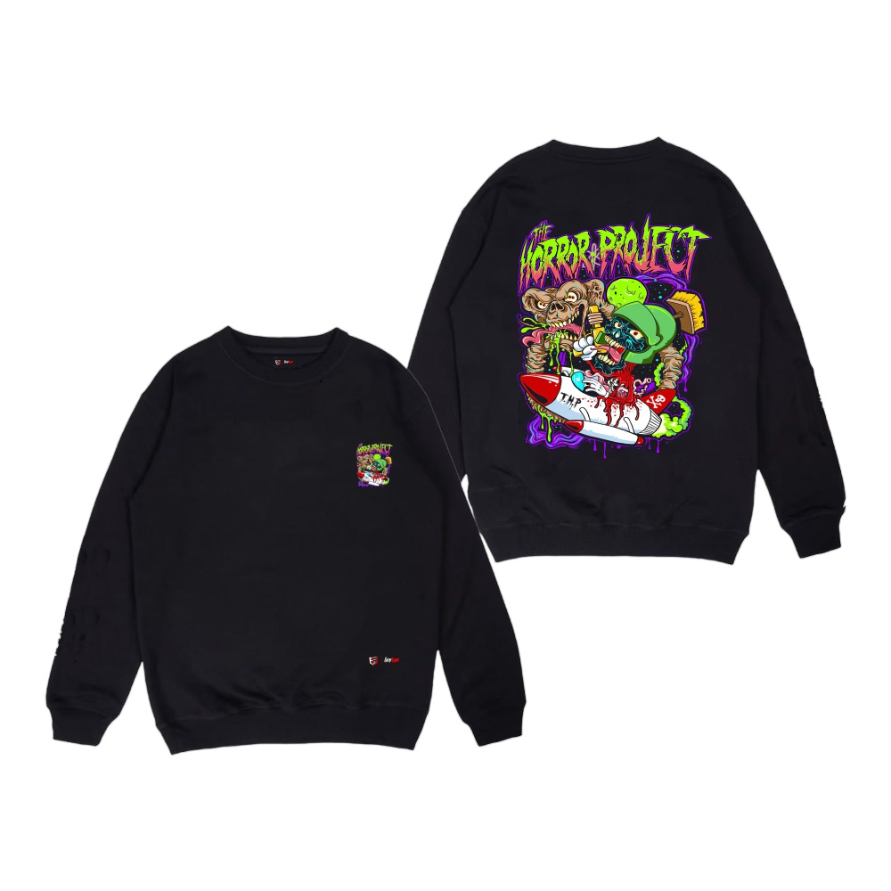 Sweater Crewneck Hitam Pria Switer Cowok Eazy Land Sweatshirt Simple Terbaru Sweeter Cotton Ori Distro