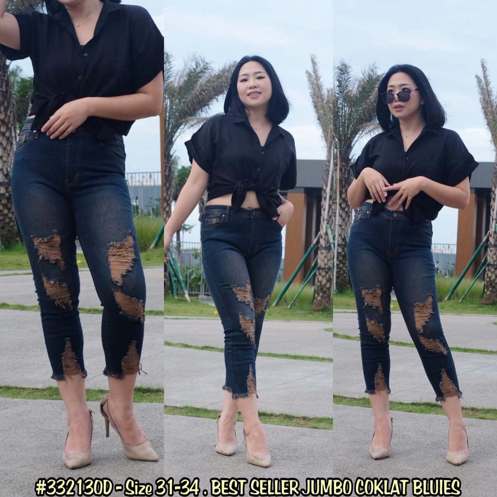 Celana Fashion Cewek John Denver Jumbo Distress 332130