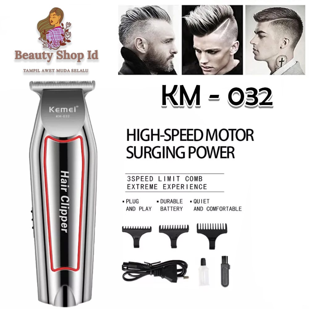Beauty Jaya - Kemei-032 Hair Clipper 3in Alat Mesin Cukur Rambut Kumis Jenggot Rechageable