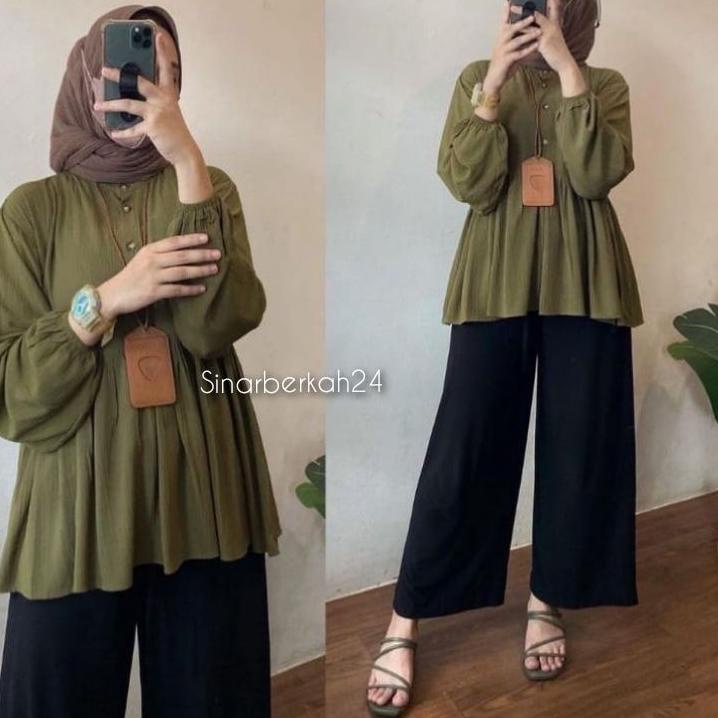 ◙ Raisa Blouse Rayon Crinkle Premium Rania Blouse Crinkle ♖