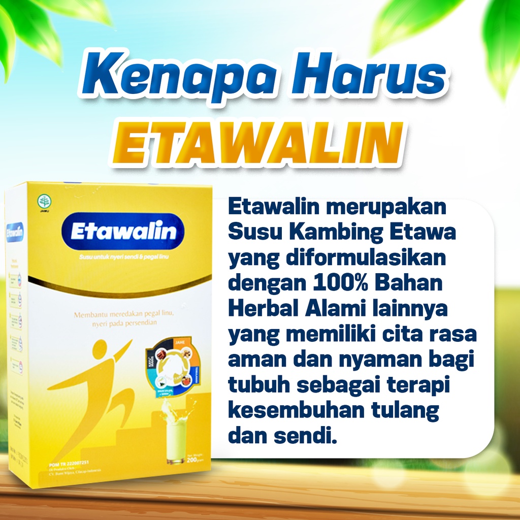 Etawalin – 100% ORI Susu Kambing Etawa Tingkatkan Kepadatan &amp; Kesehatan Tulang Sendi Susu Anti Pengapuran Sendi Asam Urat Rematik Reumatik Nyeri Sendi Cocok Untuk Lansia Medjool Store