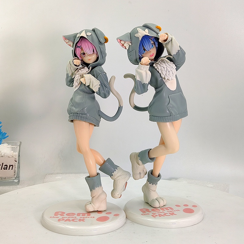 Ready Stocks Re Life In A Different World From Zero Gambar Anime Rem Ram Emilia Mainan Model Jas Kucing Abu Lucu