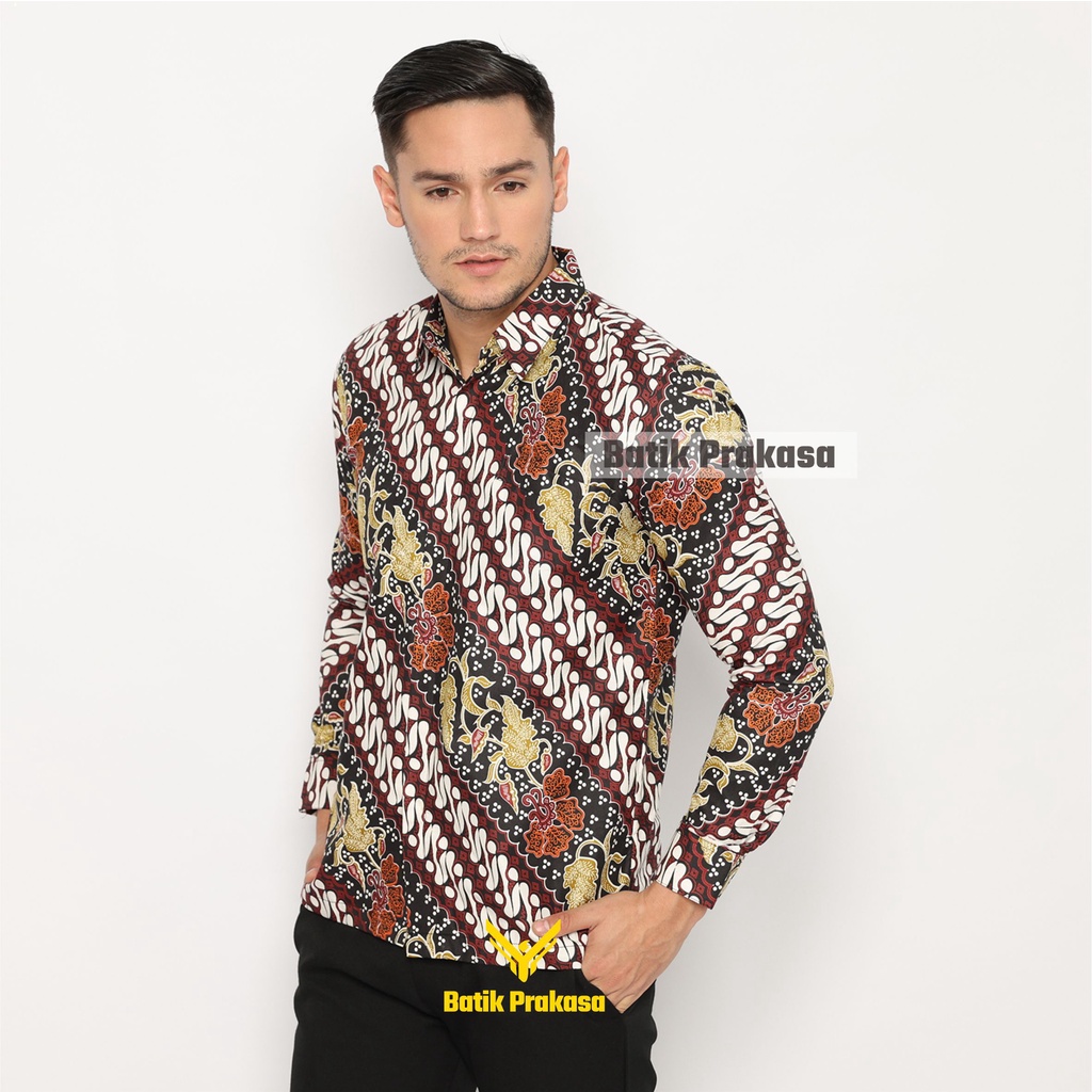 Kemeja Batik Prakasa Motif Arka Slimfit Lengan Panjang Batik Solo