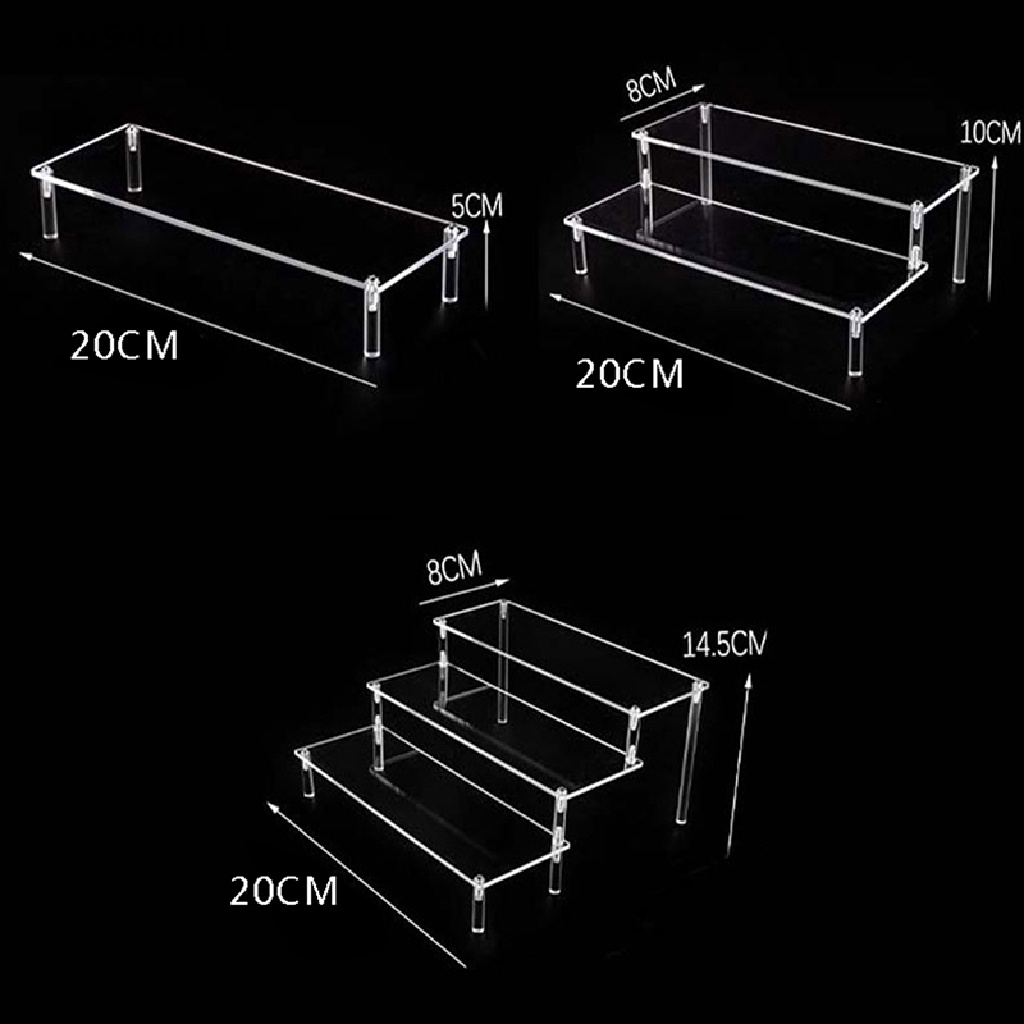 Xo Trapesium Display Stand Boneka Acrylic Display Kosmetik Rak Penyimpanan Perhiasan OL