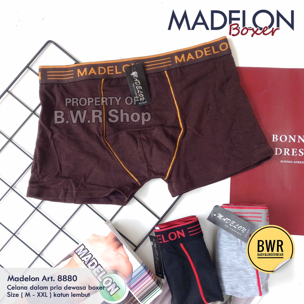 [ 3pc ] CD Boxer Madelon 8880 / Celana Dalam Pria Dewasa Katun Lembut | Bwr