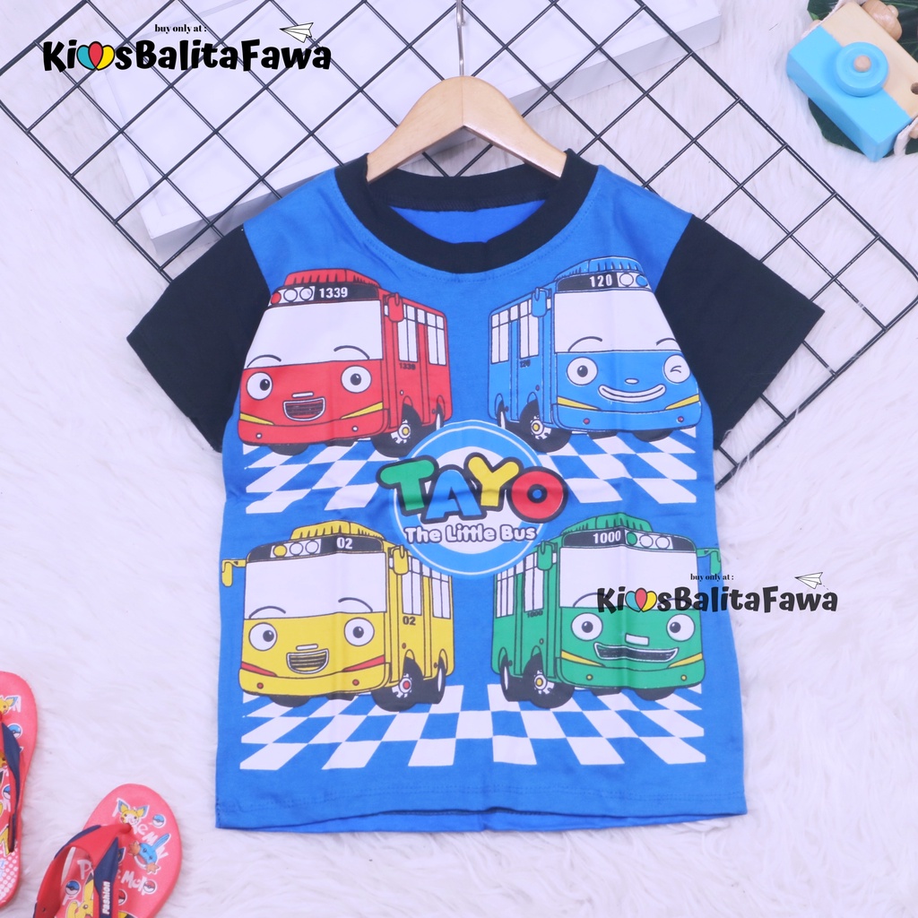 [LEBIH HEMAT 3 PCS] Kaos Verrel uk 3-4 Tahun / Baju Model Anak Laki Cowok Lengan Pendek Polos Adem Karakter