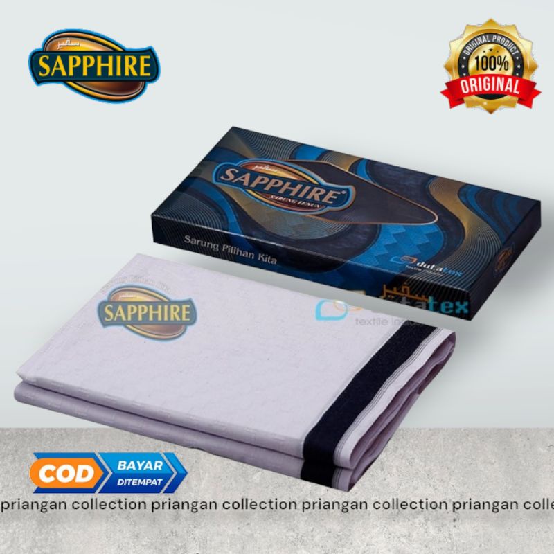 Sarung Safir Sapir Shapire Sapphire Putih Polos