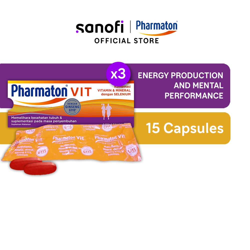 Pharmaton Vit 15s – Multivitamin Jaga Kesehatan dan Bantu Penyembuhan