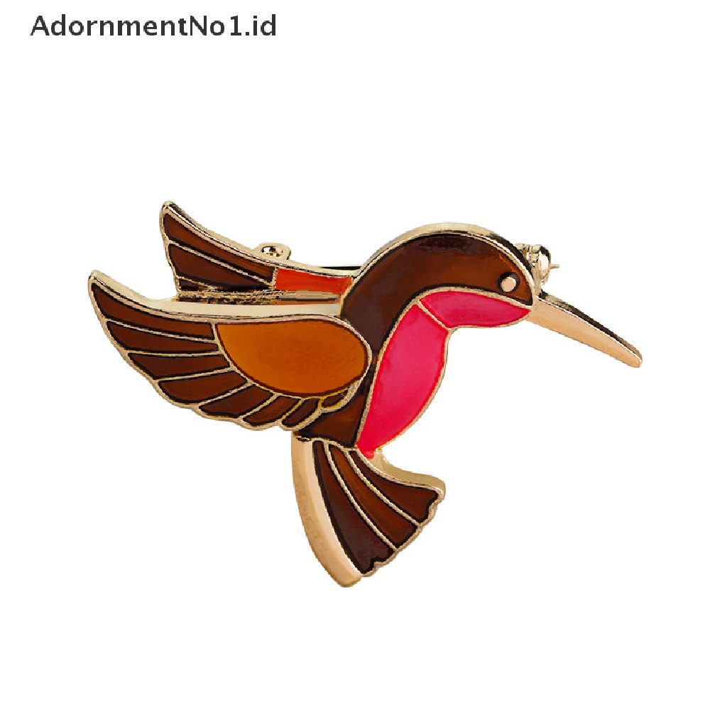 [AdornmentNo1] Bros Perhiasan Vintage Untuk Wanita Enamel Warna-Warni Pin Logam Burung Lucu Bros [ID]