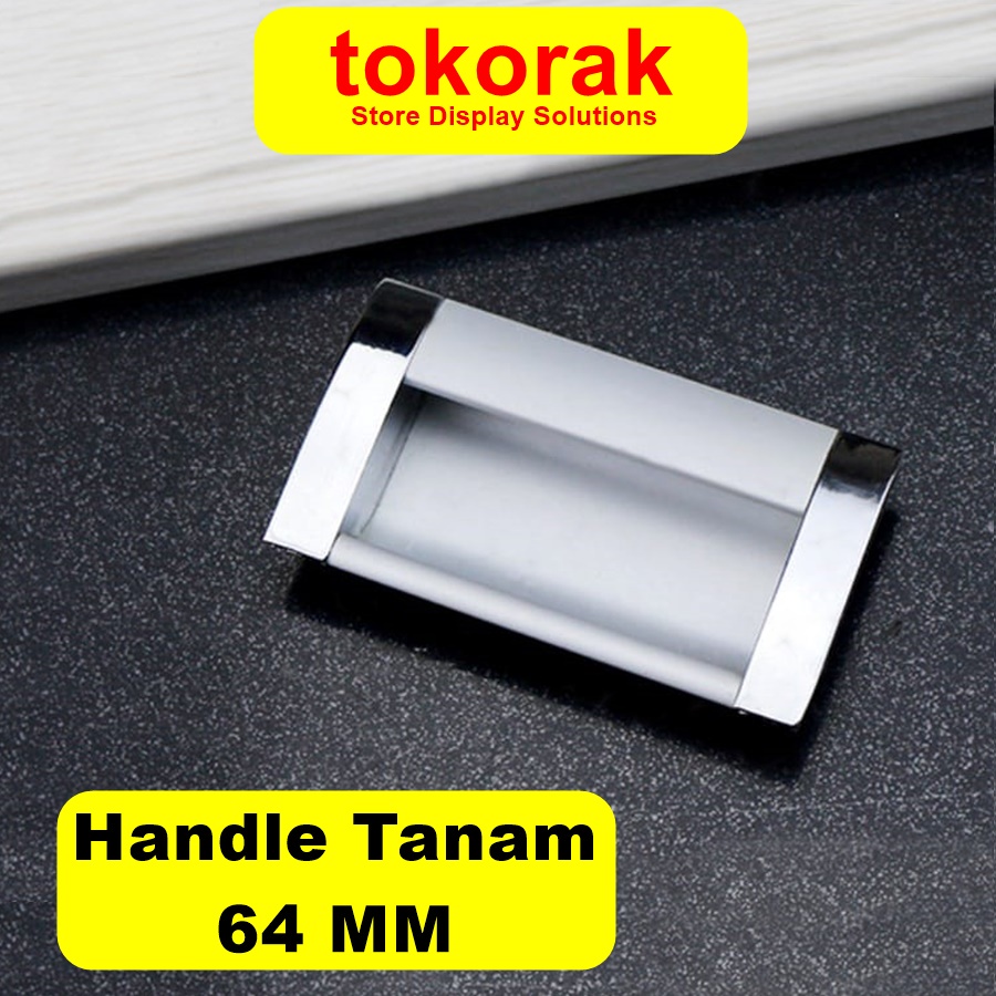 HANDLE TANAM ALUMINIUM 64 MM HANDEL TARIKAN LACI NAKAS HENDEL LEMARI