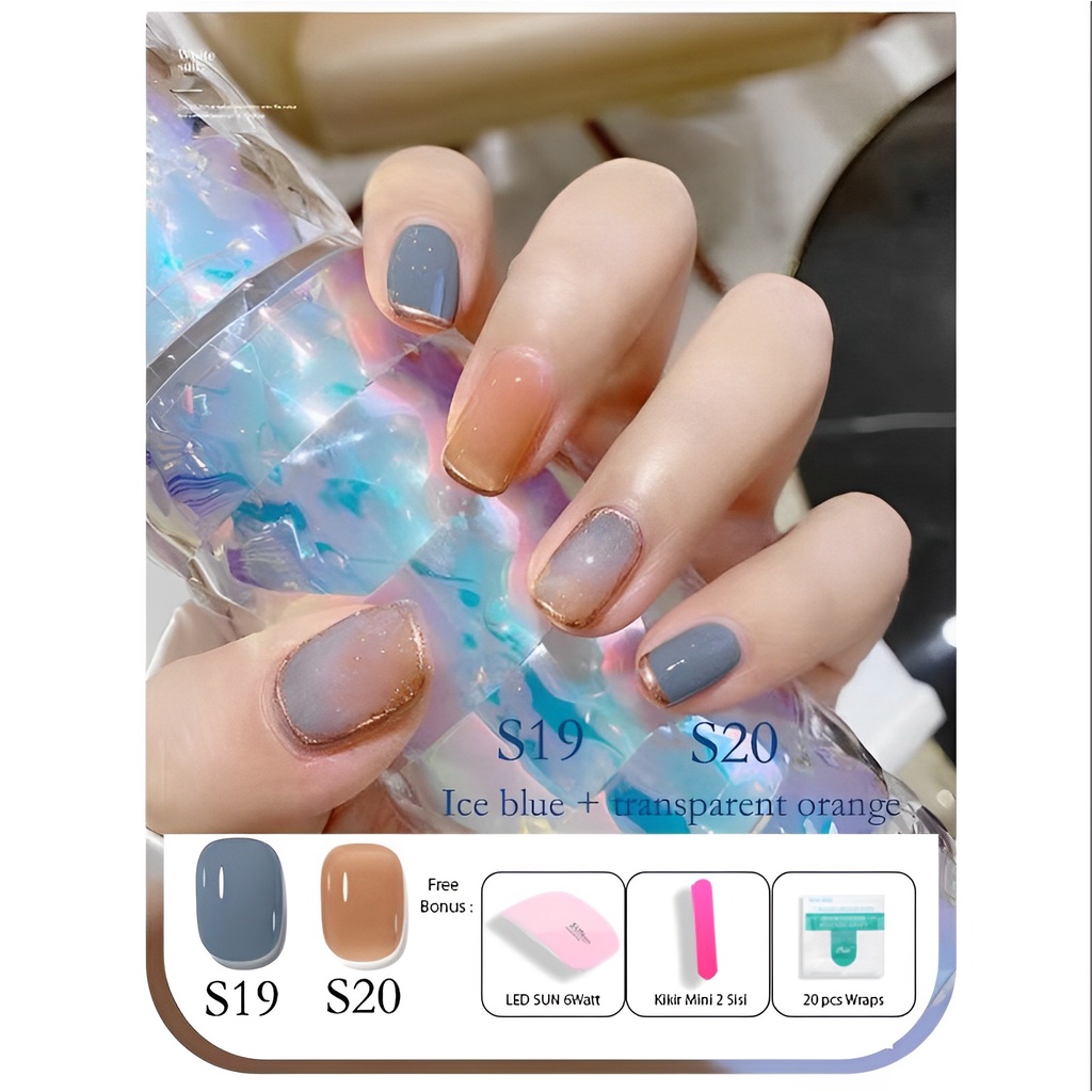 MSY PAKET LENGKAP 6IN1/5IN1 FREE LED SUN MINI &amp; REMOVER/SET COLOUR Kutek Gel Elegant Colours UV LED 10 ml/ Nail Gel Polish Gliter Art UV /Cat kuku