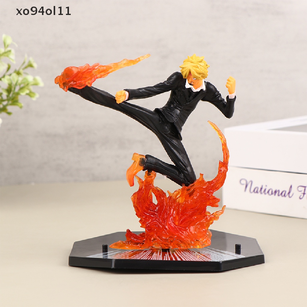 Xo 15 cm Anime One Piece Sanji Patung Hitam Kaki Api Versi Pertempuran Pvc Koleksi Onepiece Action Figure Model Mainan Hadiah OL