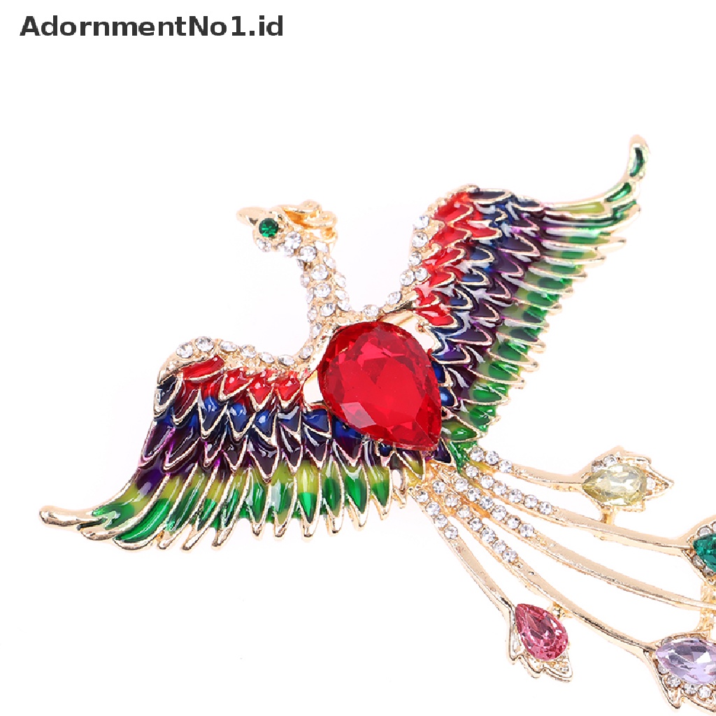 [AdornmentNo1] Kristal Phoenix Burung Bros Enamel Terbang Kecantikan Burung Pesta Bros Pin Hadiah [ID]