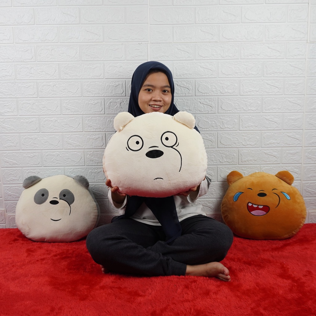 Boneka Bantal Kepala WE BARE BEARS Panda Terbaru Berbahan Halus dan Lembut