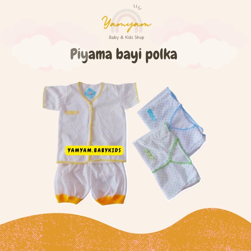 piyama bayi piyama newborn piyama polkadot