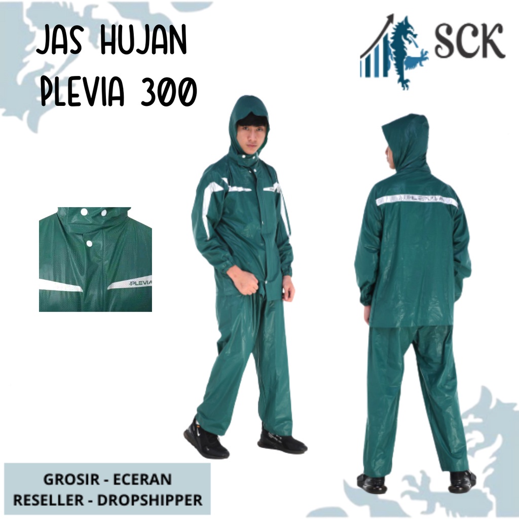 Jas Hujan PLEVIA 300 Bahan Carbon Berkualitas / Setelan Mantol Pria Wanita / Mantel Dewasa - sckmenwear GROSIR