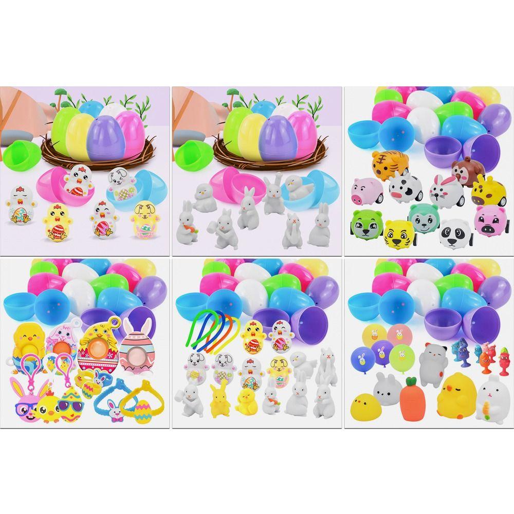 Solighter Easter Eggs Mainan 3D Bentuk Kelinci Montessori Belajar Match Mainan Puzzle