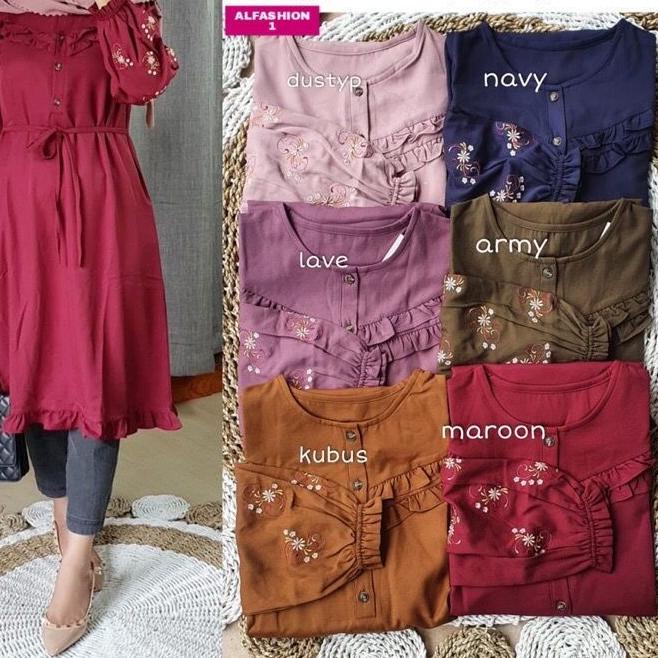 ✫ Queen Tunik 10 - Tunik Shakila Bordir Ld 110  Busui / R.13 -  ♦