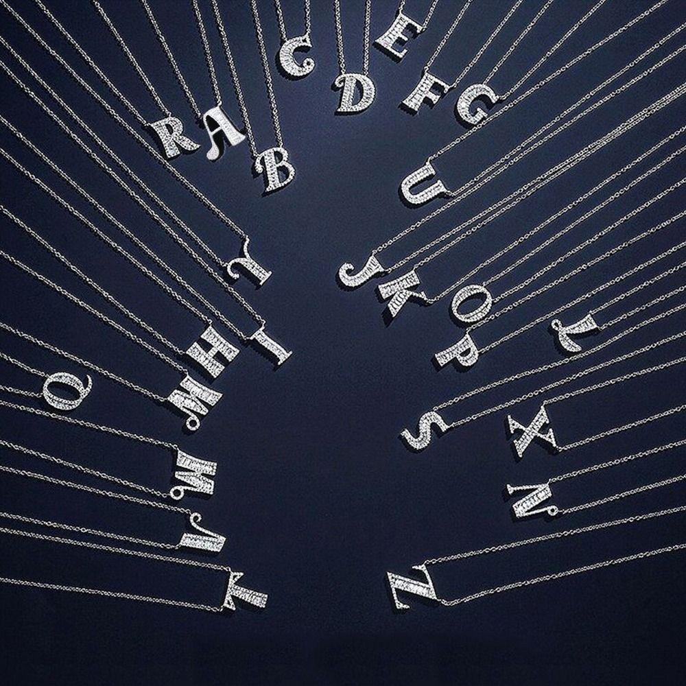 Mxbeauty Kalung Liontin Alfabet Hadiah Desain Fashion 26huruf Liontin Pria Pasangan Tembaga Gaya Jalanan Korea Perhiasan