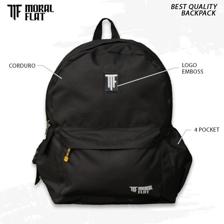Terlarisss [Bonus Emas] Moral Flat Official-Tas Ransel-Backpack-Black Series