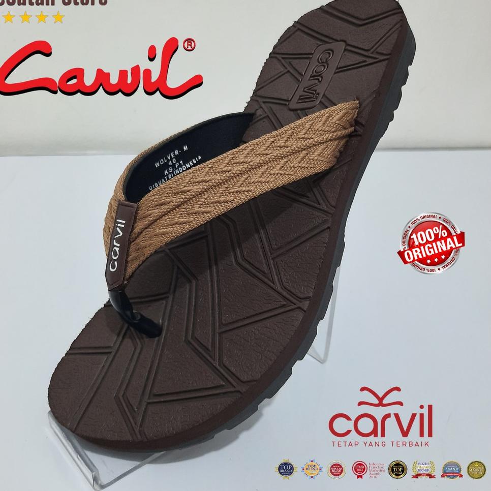 Terlaris Sendal Jepit Carvil Pria Premium WOLFER & RENALDO & PIAGIO Adventure Orinal [DeSutan ]