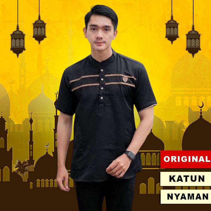 Baju Koko Kurta Ammu Pria Dewasa Hitam Lengan Tangan Pendek Cole Terbaru 2023 Haibah Katun Premium Baju Muslim Remaja Qurta Kokoh Koko Putih Navy Abu Modern Bordir Polos Toyobo Batik Panjang Laki laki Lebaran Nibras Dewasa Pria Cowok Original Import A13