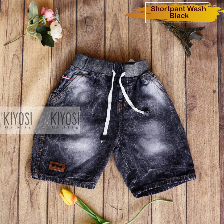 KIYOSI CELANA JEANS PENDEK POLOS ANAK UNISEX