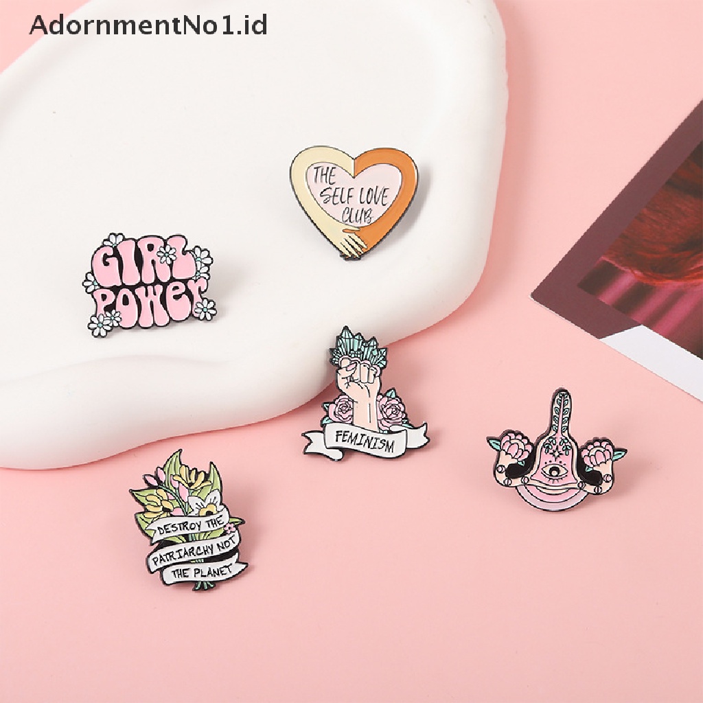 [AdornmentNo1] Gadis Power Enamel Pin Custom Self Love Club Rahim Bros Kerah Lencana Perhiasan Hadiah Untuk Wanita Teman [ID]