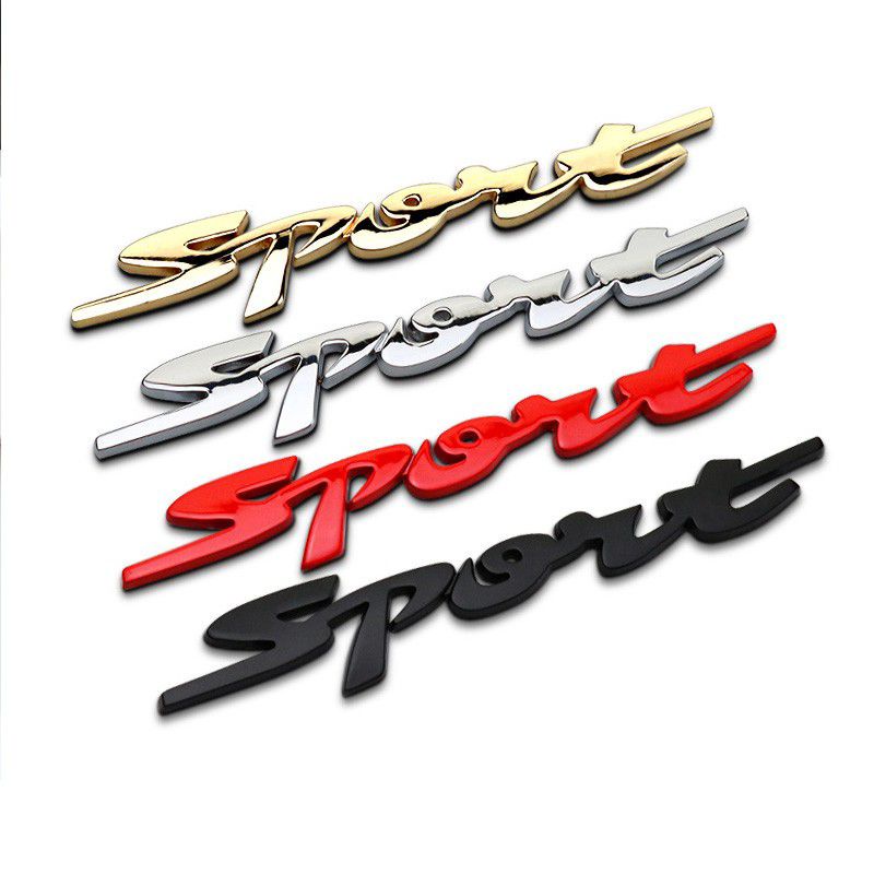 Emblem Sport Stiker Mobil Logo Sports Bahan Metal Chrome