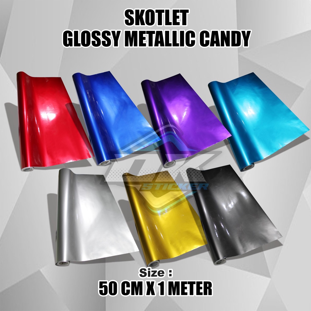 Skotlet Metallic Candy Stiker Motor Skolet Glossy [ PER METER ]