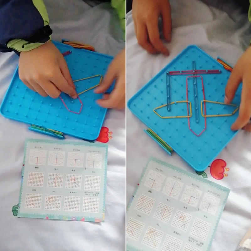 Lempeng Paku Plastik Anak Math Geoboard Anak Bentuk Geometri Papan Alat Mainan Belajar Dini