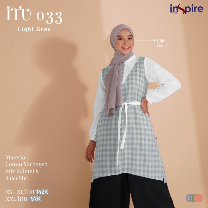 Tunik Inspire Youth ITU 033 Terbaru / Lilac-Peach-Light Grey-Sage / Fashion Muslim Tunik Inspire Youth