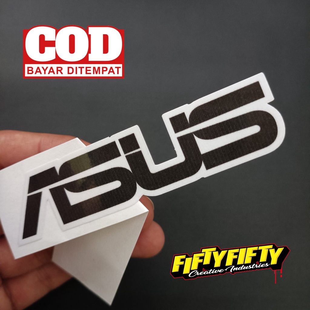 Stiker Print Cut ASUS Stiker Printing Laminasi Glossy Stiker Motor Mobil Helm Sudah Membentuk Pola Desain