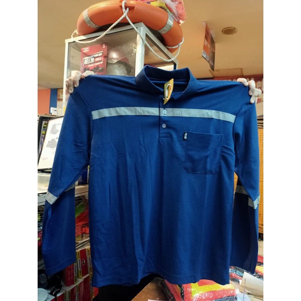 Kaos Safety Lacost Merk Asgard Seragam Kerja Proyek Lengan Panjang