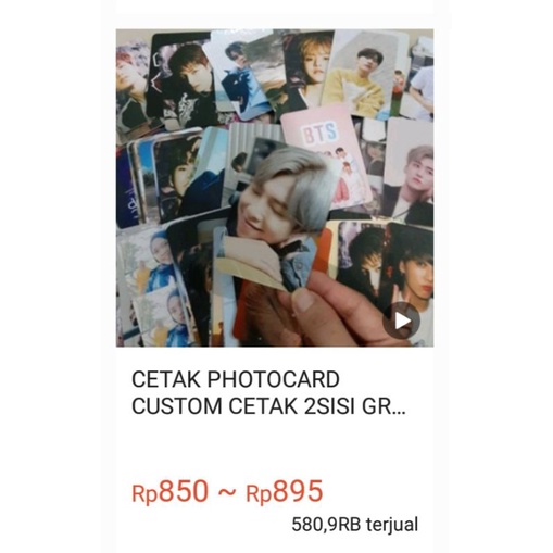 CETAK PHOTOCARD  CUSTOM CETAK 2SISI GROSIR